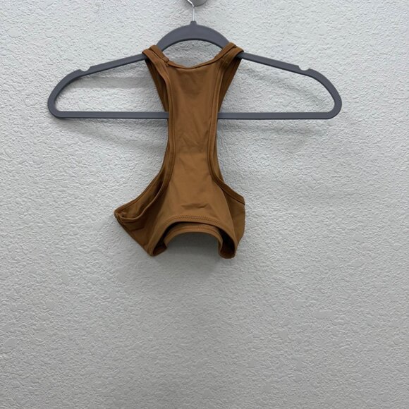 Skims High Neck Racerback Almond Recycled Swim Top BT-HNK-2786 Womens XXS NEW - Picture 6 of 8